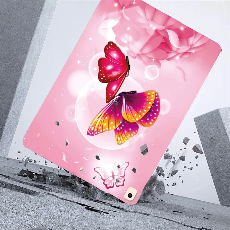 Custodia per Tablet per iPad 10.2 (2021) / (2020) / (2019) / Air 10.5 pollici (2019) Stampa a Motivo Sottile Morbida Cover in TPU - Farfalla Rosa