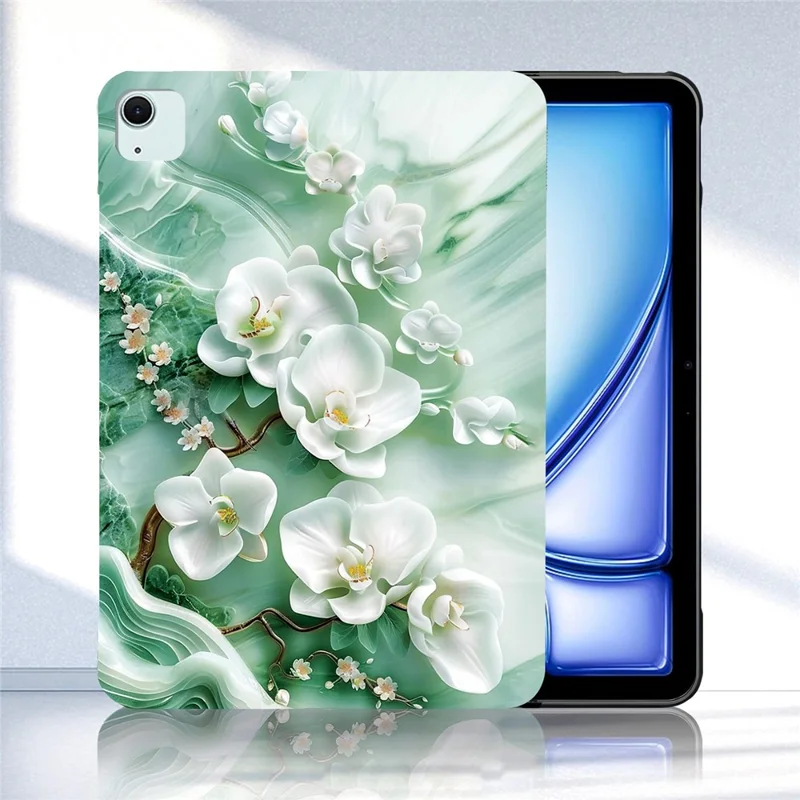 Tablet Case For iPad Air 11 (2026) / (2025) / (2024) / Air (2022) / (2020) Pattern Printing Slim Soft TPU Cover - Jade Flower