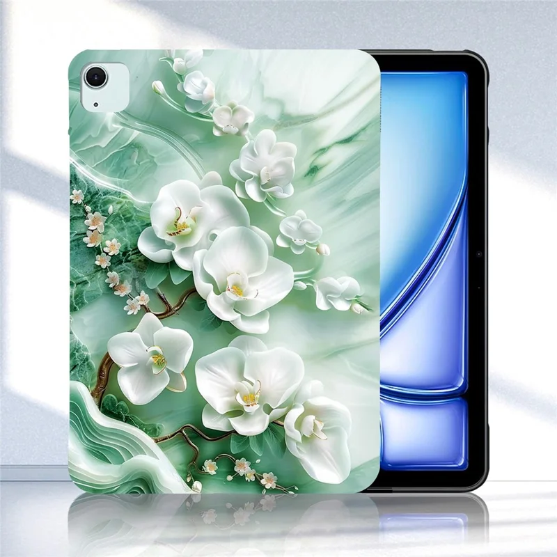 Cover per Tablet iPad Air 13 (2025) / (2024) / Pro 12.9 (2022) / (2021) / (2020) / (2018) con Stampa a Fantasia - Cover Sottile in TPU Morbido - Fiore di Giada