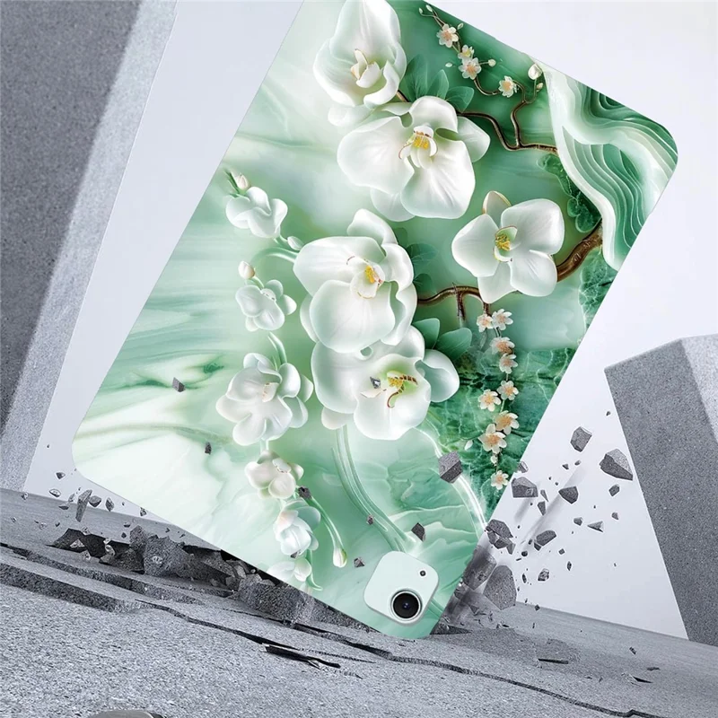 Cover per Tablet iPad Air 13 (2025) / (2024) / Pro 12.9 (2022) / (2021) / (2020) / (2018) con Stampa a Fantasia - Cover Sottile in TPU Morbido - Fiore di Giada