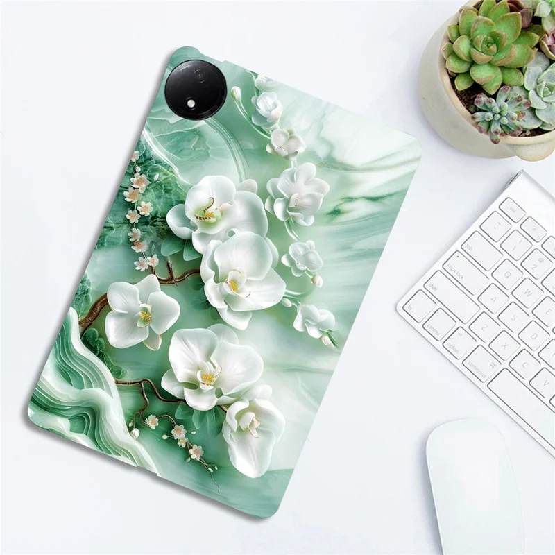 For Xiaomi Redmi Pad SE 4G 8.7 inch Case Pattern Printing Slim Soft TPU Tablet Cover - Jade Flower