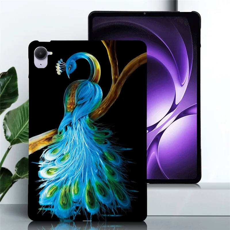 For Xiaomi Pad Mini / Redmi K Pad Case Pattern Printing Slim Soft TPU Tablet Cover - Peacock