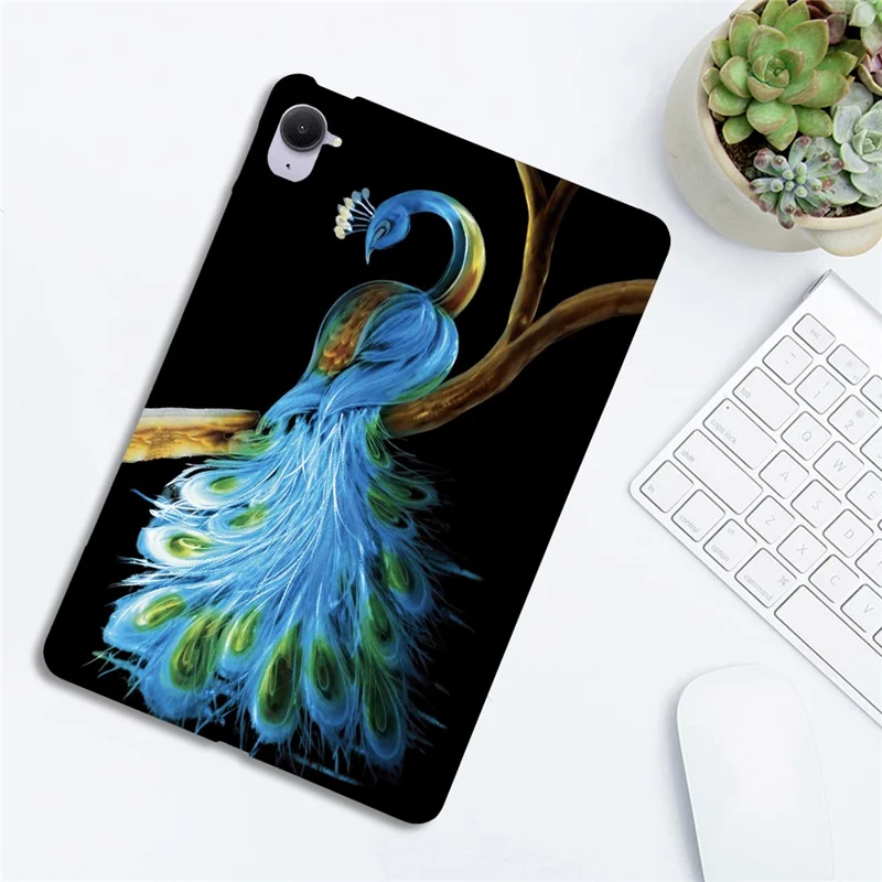 For Xiaomi Pad Mini / Redmi K Pad Case Pattern Printing Slim Soft TPU Tablet Cover - Peacock