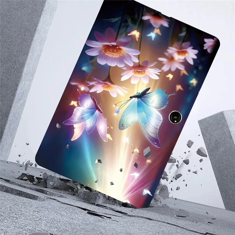 Tablet Case For Oppo Pad Neo  /  Air 2  /  OnePlus Pad Go Pattern Printing Slim Soft TPU Cover - Butterfly Floral