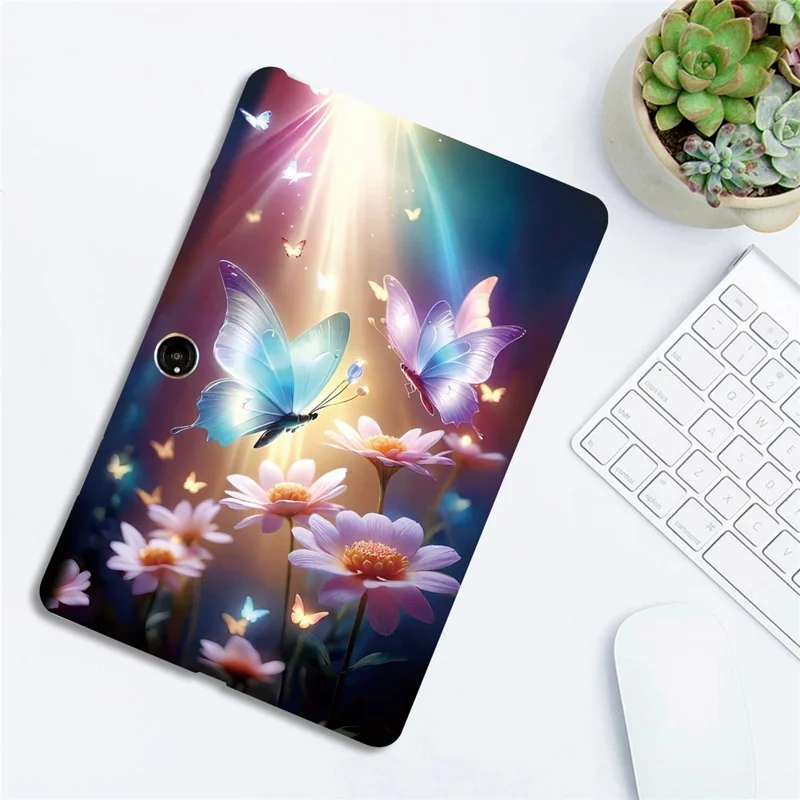 Tablet Case For Oppo Pad Neo  /  Air 2  /  OnePlus Pad Go Pattern Printing Slim Soft TPU Cover - Butterfly Floral