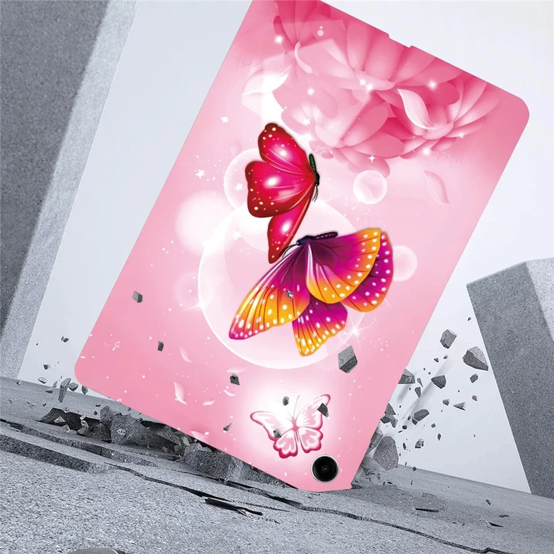 Funda para Samsung Galaxy Tab A9+ con Diseño de Mariposas Rosas - Estampado Delgado de TPU Suave