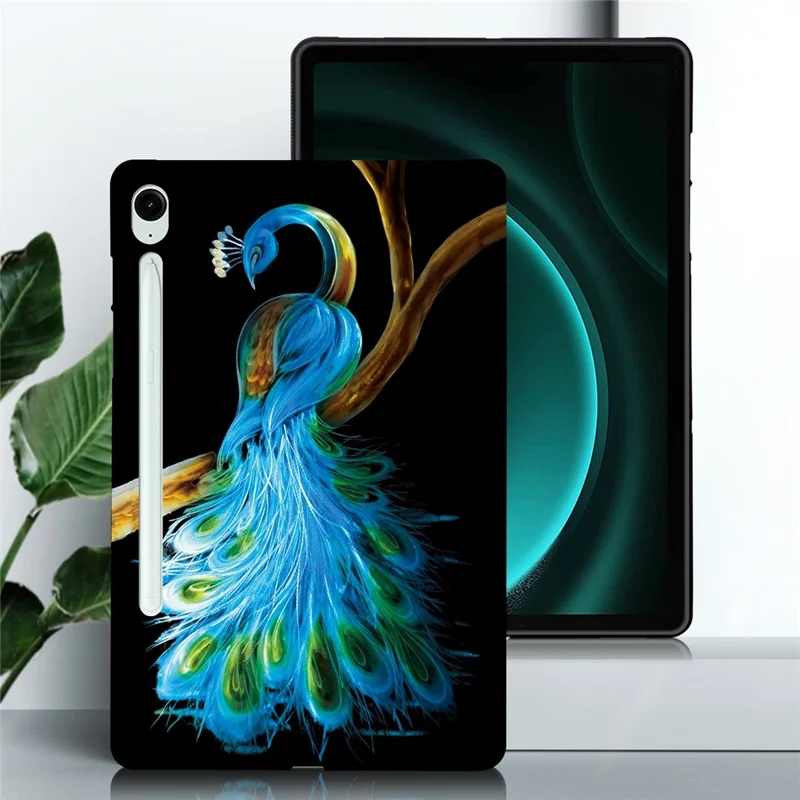Tablet Hülle für Samsung Galaxy Tab S10 / S9 / S9 FE Muster Druck Slim Soft TPU Hülle - Pfau