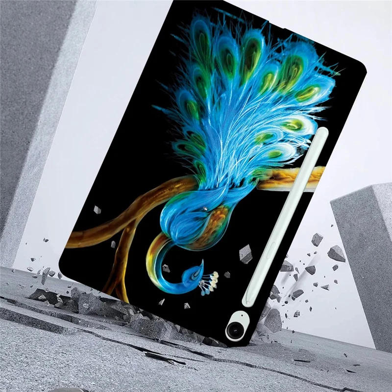 For Samsung Galaxy Tab S10 FE+ Case Pattern Printing Slim Soft TPU Tablet Cover - Peacock