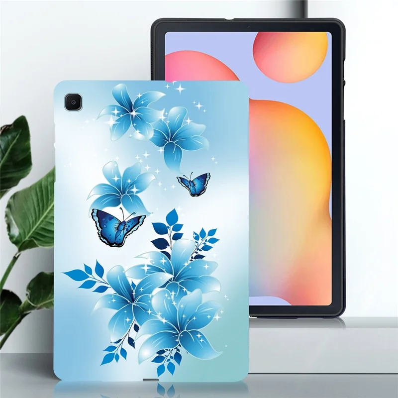 For Samsung Galaxy Tab S6 Lite (2024)  /  (2022) Case Pattern Printing Slim Soft TPU Tablet Cover - Blue Butterfly