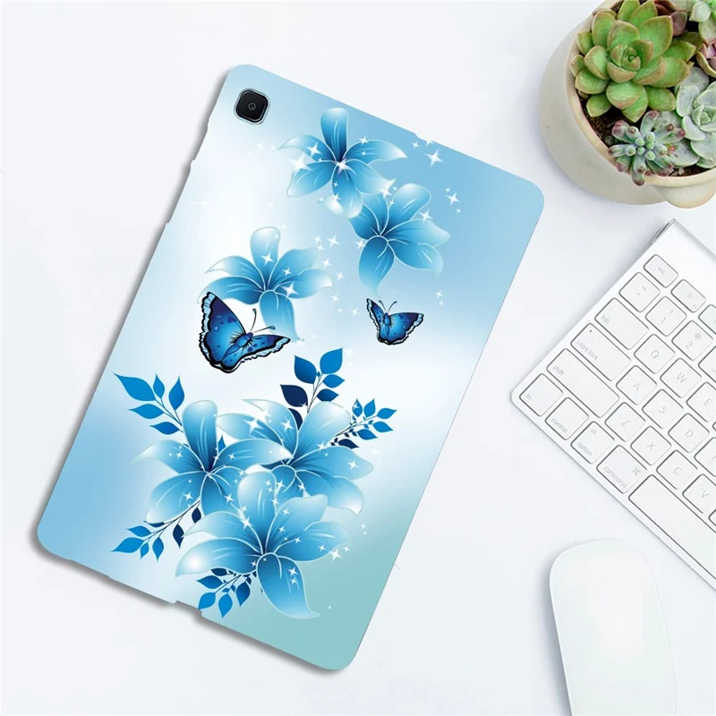 For Samsung Galaxy Tab S6 Lite (2024)  /  (2022) Case Pattern Printing Slim Soft TPU Tablet Cover - Blue Butterfly