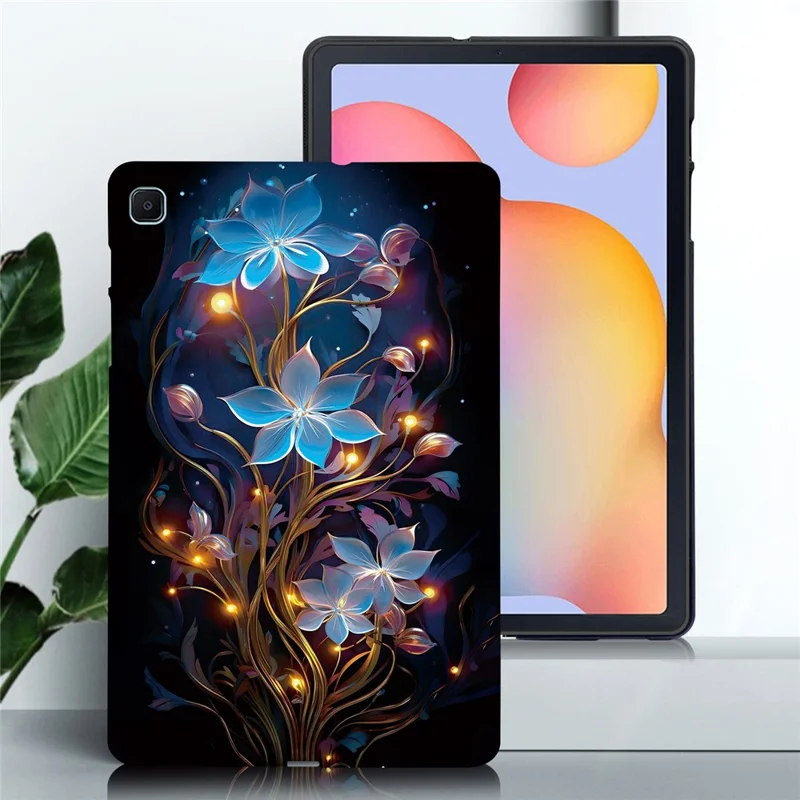 For Samsung Galaxy Tab S6 Lite (2024)  /  (2022) Case Pattern Printing Slim Soft TPU Tablet Cover - Small Lantern Flower