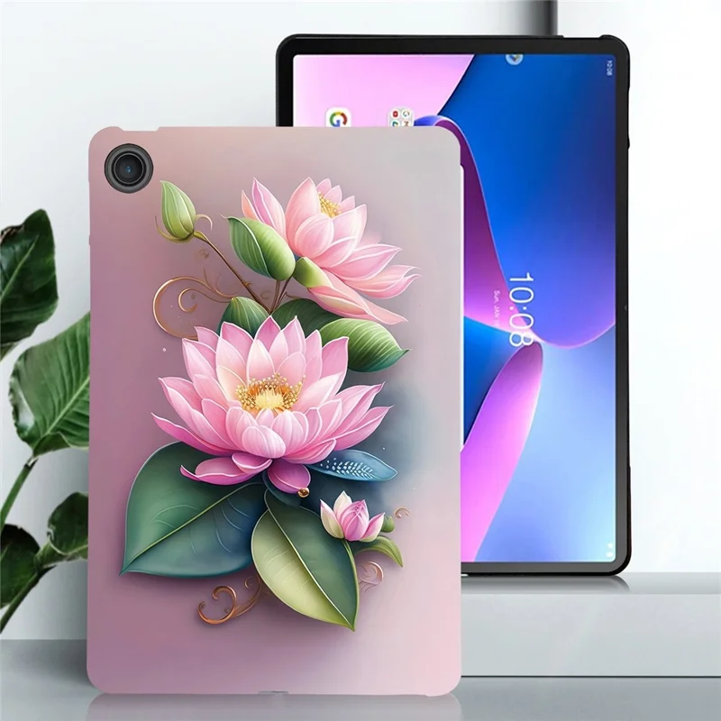 Для планшета Lenovo Tab 10.1 (2025) TB311XU / Чжаоян K10C Чехол с узором, тонкий мягкий ТПУ, защитный чехол - Лотос