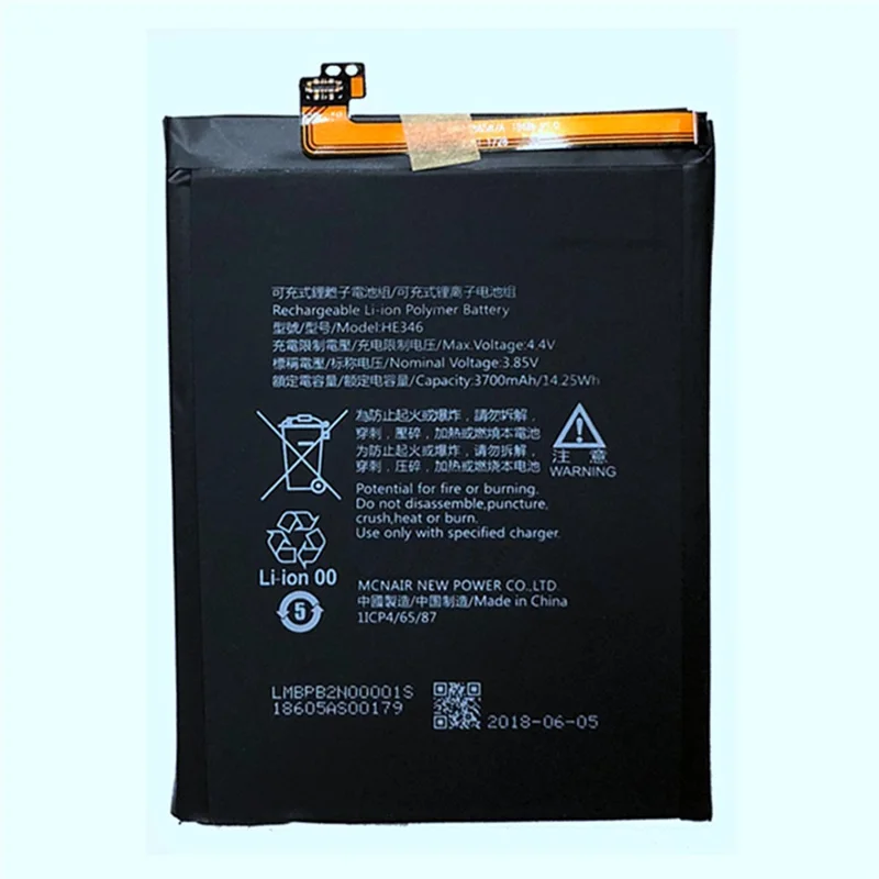 For Nokia 7 plus 3.85V 3700mAh Li-ion Polymer Battery Replacement Part (HE346) (without Logo)