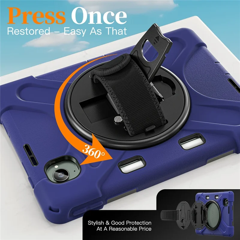 For Xiaomi Redmi K Pad Case TPU + PC + Silicone Kickstand Anti Drop Tablet Cover - Navy Blue