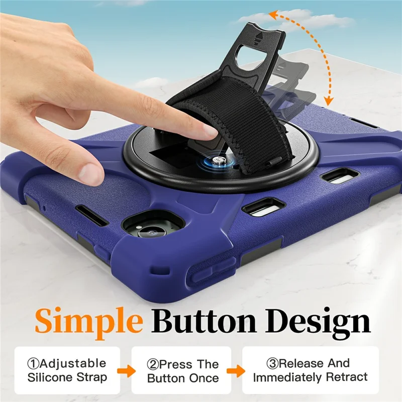For Xiaomi Redmi K Pad Case TPU + PC + Silicone Kickstand Anti Drop Tablet Cover - Navy Blue