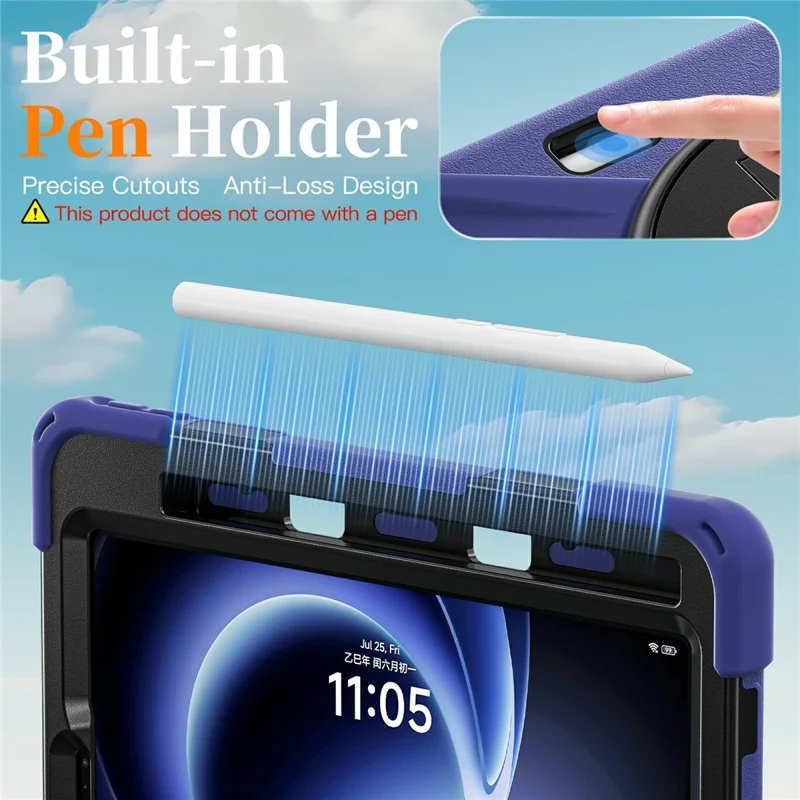 For Xiaomi Redmi K Pad Case TPU + PC + Silicone Kickstand Anti Drop Tablet Cover - Navy Blue