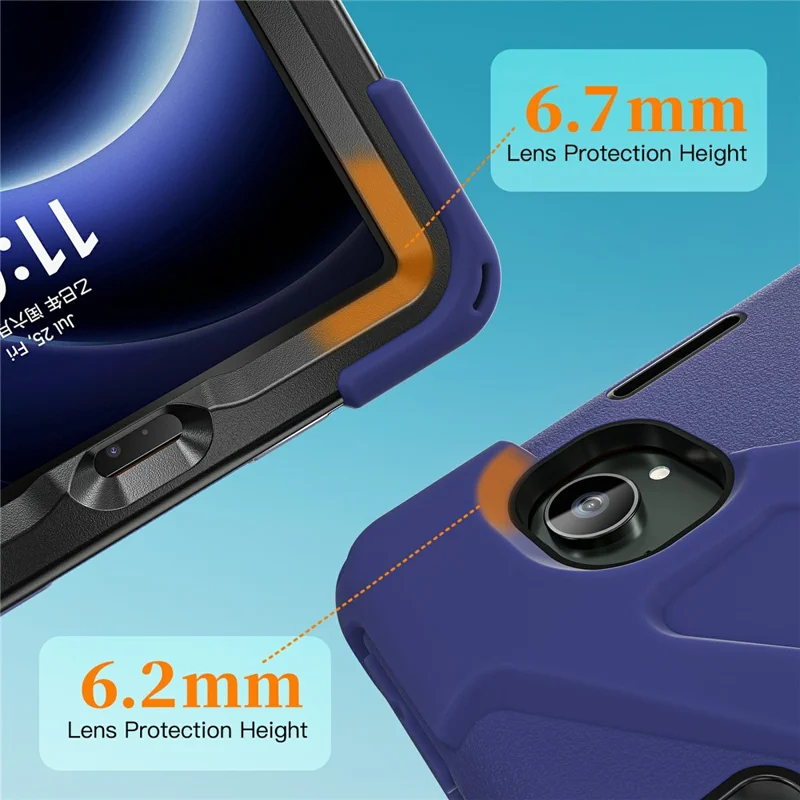 For Xiaomi Redmi K Pad Case TPU + PC + Silicone Kickstand Anti Drop Tablet Cover - Navy Blue