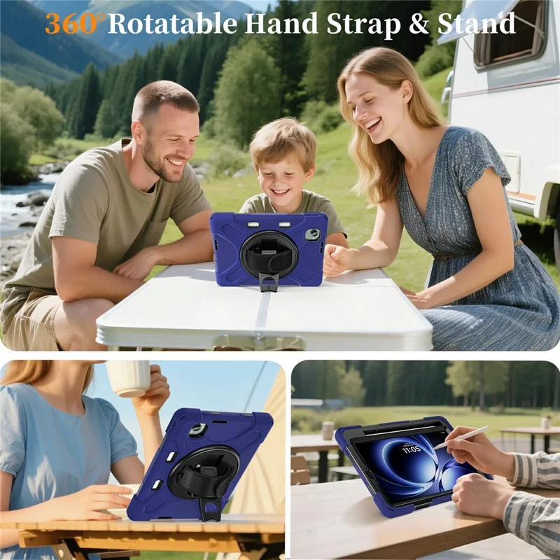 For Xiaomi Redmi K Pad Case TPU + PC + Silicone Kickstand Anti Drop Tablet Cover - Navy Blue