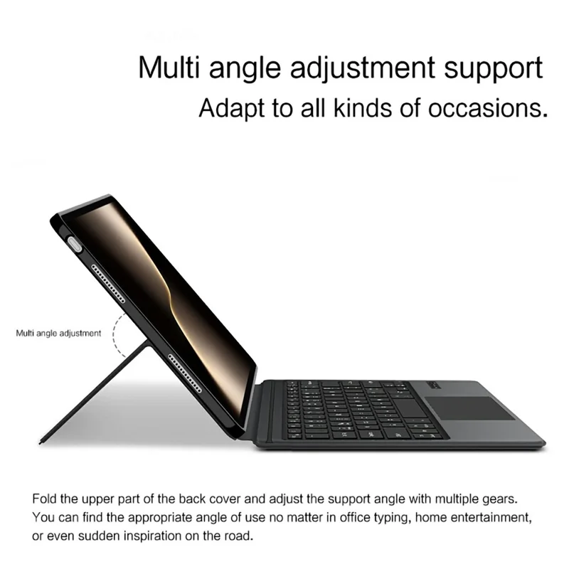 For Honor MagicPad3 Leather Case + Touchpad Bluetooth-Compatible Keyboard with Backlit