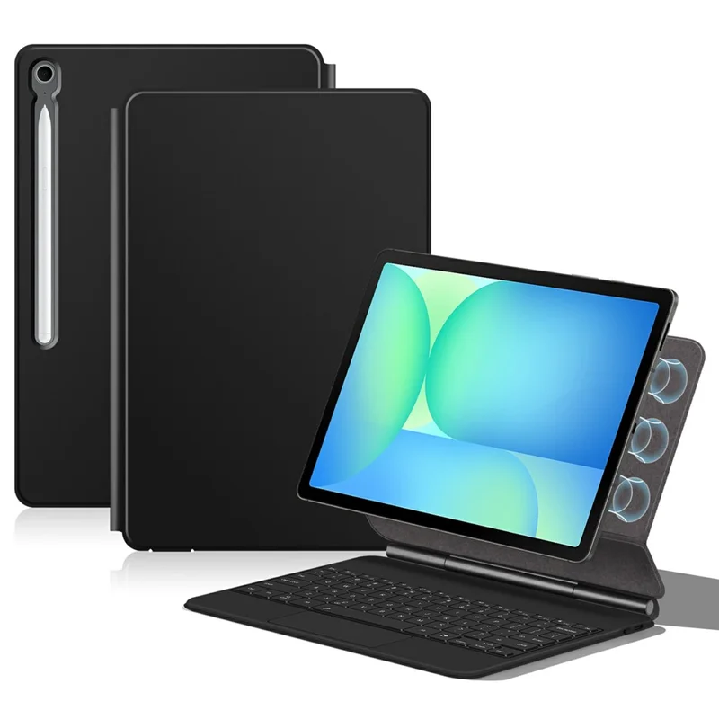 Para Samsung Galaxy Tab S10 FE+ Teclado magnético flotante compatible con Bluetooth (español) + Funda de tableta de cuero