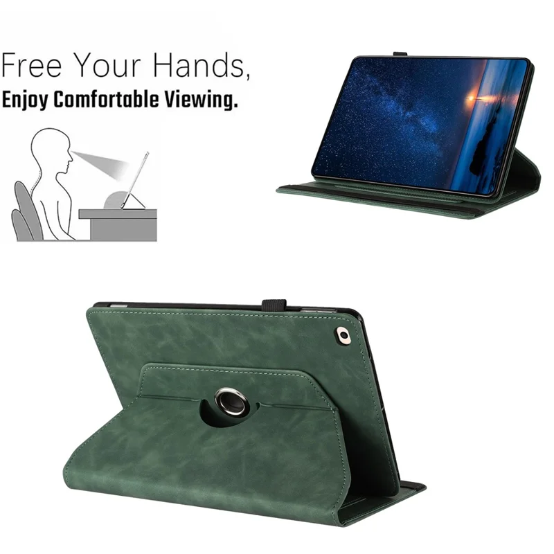 Custodia per iPad 9,7 pollici (2018) / (2017) / iPad Air 2 / Air (2013) con Supporto Rotante - Cover in Pelle PU Color Verde