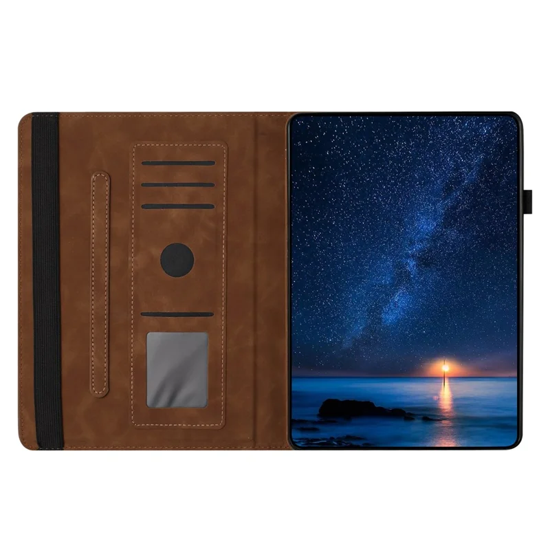 Capa para Tablet iPad 10.2 (2020) / (2019) / iPad Air 10.5 polegadas (2019) / Pro 10.5 polegadas (2017) com Suporte Giratório Cor Sólida em Couro PU - Marrom