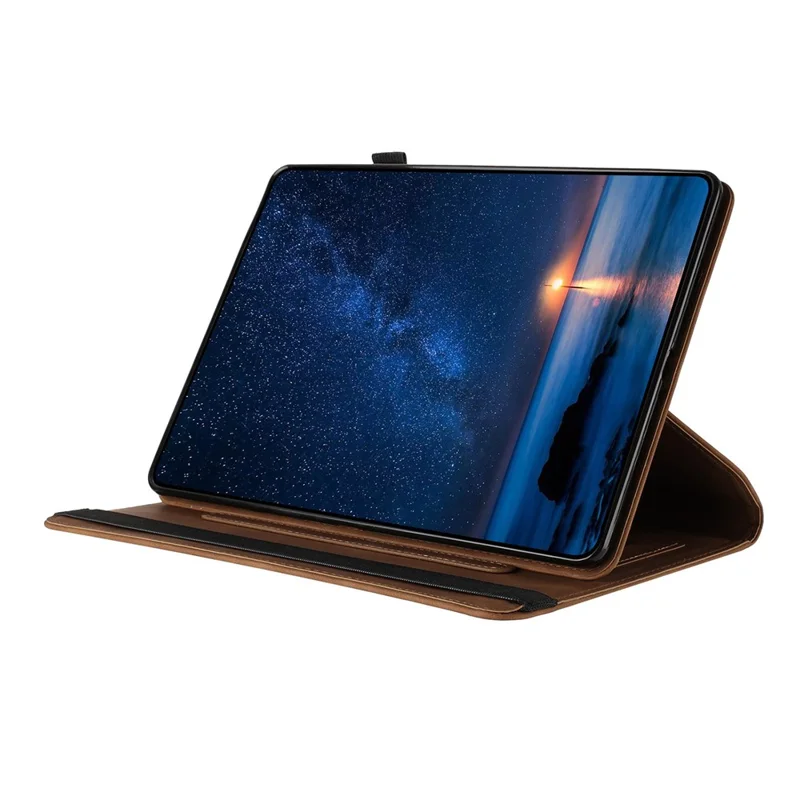 Capa para Tablet iPad 10.2 (2020) / (2019) / iPad Air 10.5 polegadas (2019) / Pro 10.5 polegadas (2017) com Suporte Giratório Cor Sólida em Couro PU - Marrom