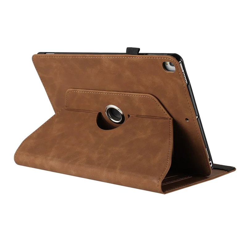 Capa para Tablet iPad 10.2 (2020) / (2019) / iPad Air 10.5 polegadas (2019) / Pro 10.5 polegadas (2017) com Suporte Giratório Cor Sólida em Couro PU - Marrom