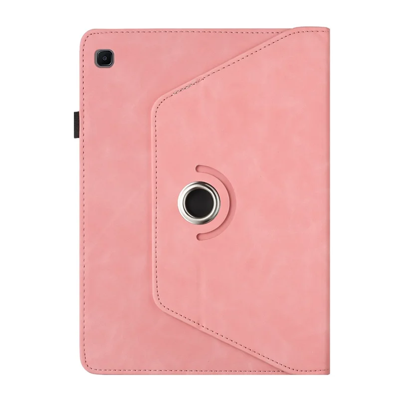 Tablet Case for Samsung Galaxy Tab S6 Lite (2024)  /  (2022)  /  (2020) Rotating Stand Solid Color PU Leather Cover - Pink
