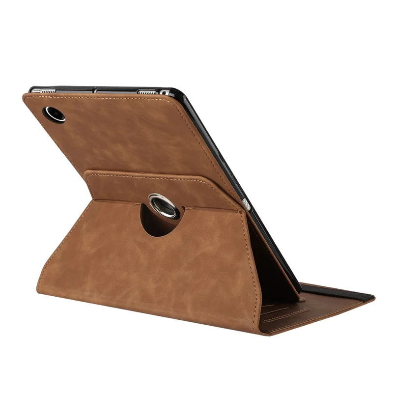 Pour Samsung Galaxy Tab A9+ Étui Rotation Support Couleur Unie Cuir PU Tablette Couverture - Brun