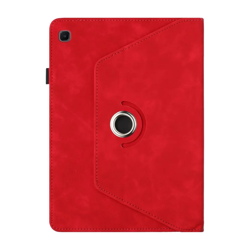 Tablet Case for Samsung Galaxy Tab A7 10.4 (2020) T500 T505 Rotating Stand Solid Color PU Leather Cover - Red