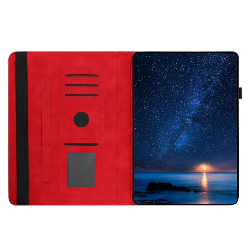 Tablet Case for Samsung Galaxy Tab A7 10.4 (2020) T500 T505 Rotating Stand Solid Color PU Leather Cover - Red