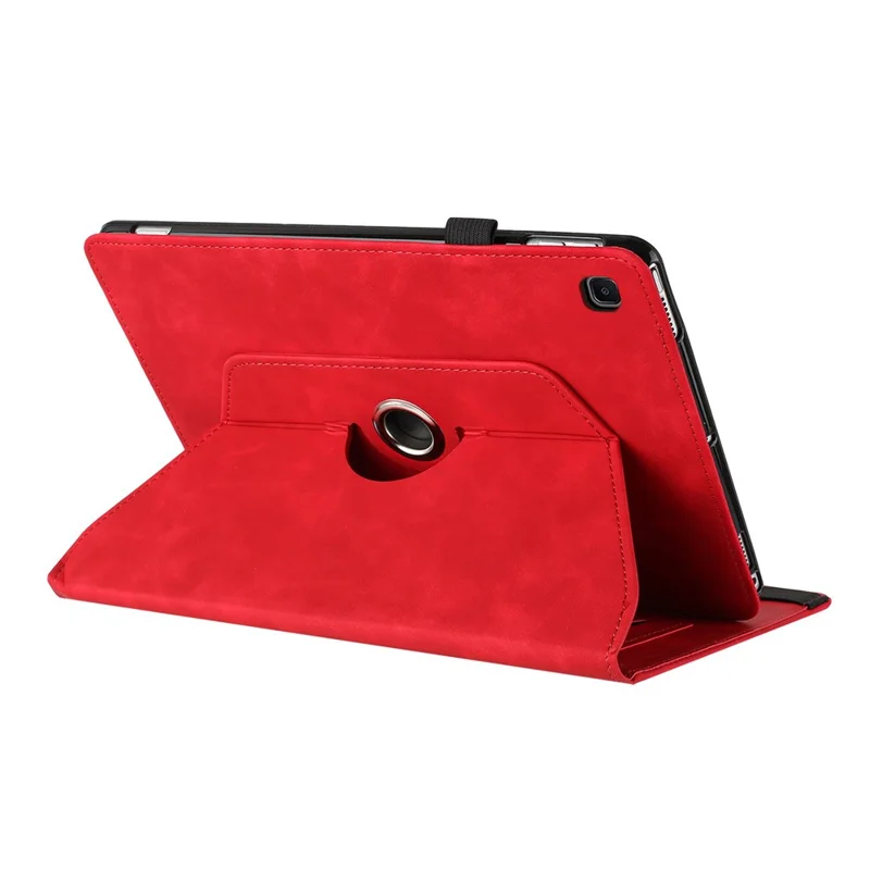 Tablet Case for Samsung Galaxy Tab A7 10.4 (2020) T500 T505 Rotating Stand Solid Color PU Leather Cover - Red