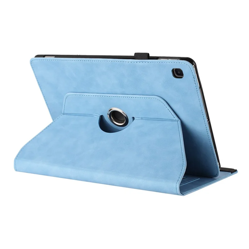 For Samsung Galaxy Tab A 10.1 (2019) SM-T510 (Wi-Fi) / SM-T515 (LTE) Case Rotating Stand Solid Color PU Leather Tablet Cover - Sky Blue