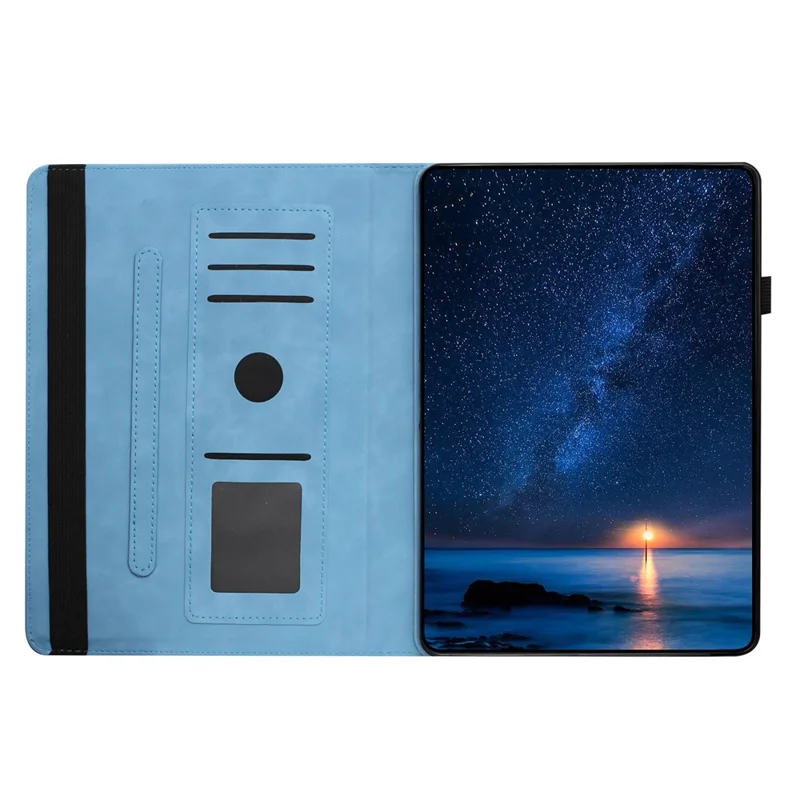Capa para Tablet Samsung Galaxy Tab S10+ / S9+ / S9 FE+ com Suporte Giratório, Cor Sólida em Couro PU - Azul Céu
