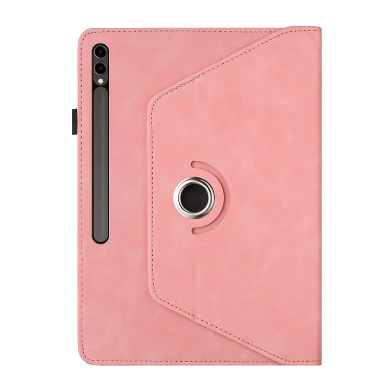 Tablet Case For Samsung Galaxy Tab S10+ / S9+ / S9 FE+ Rotating Stand Solid Color PU Leather Cover - Pink