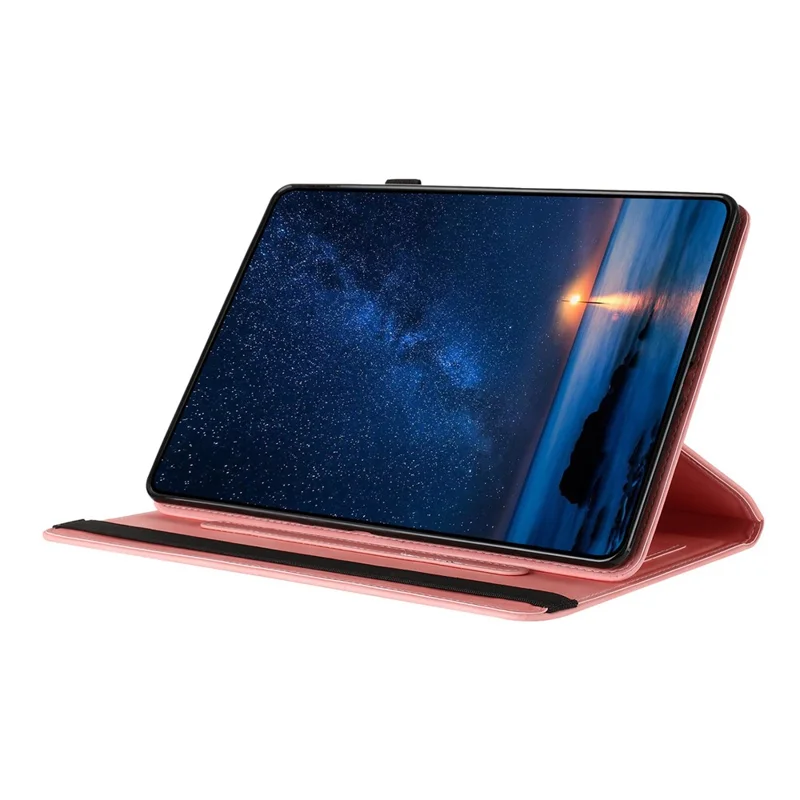 Tablet Case For Samsung Galaxy Tab S10+ / S9+ / S9 FE+ Rotating Stand Solid Color PU Leather Cover - Pink