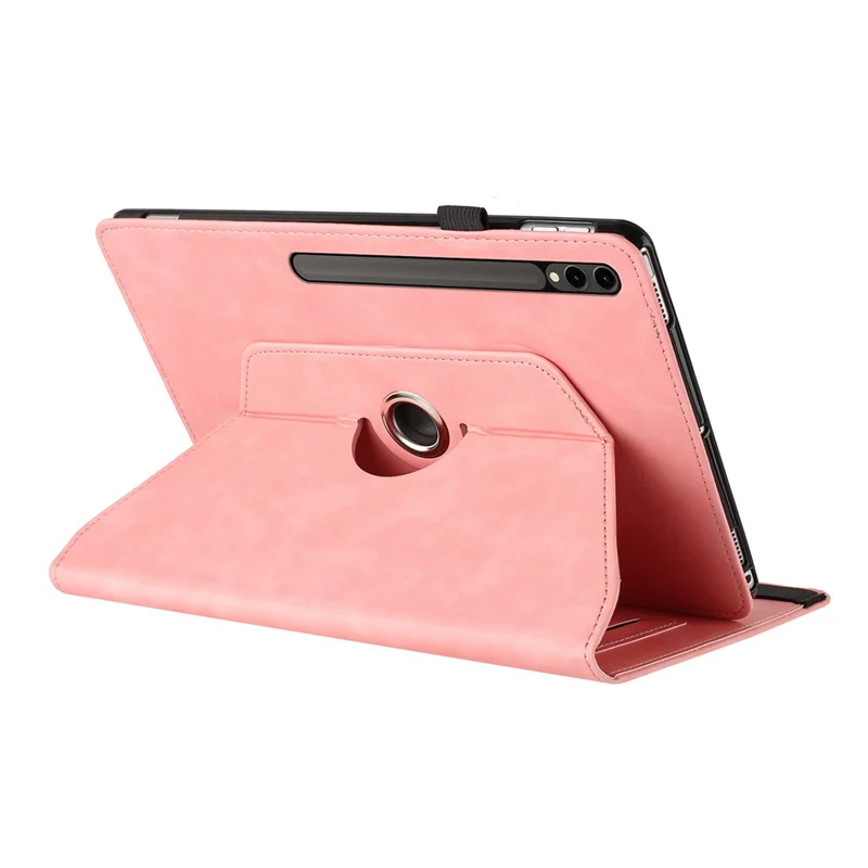 Tablet Case For Samsung Galaxy Tab S10+ / S9+ / S9 FE+ Rotating Stand Solid Color PU Leather Cover - Pink