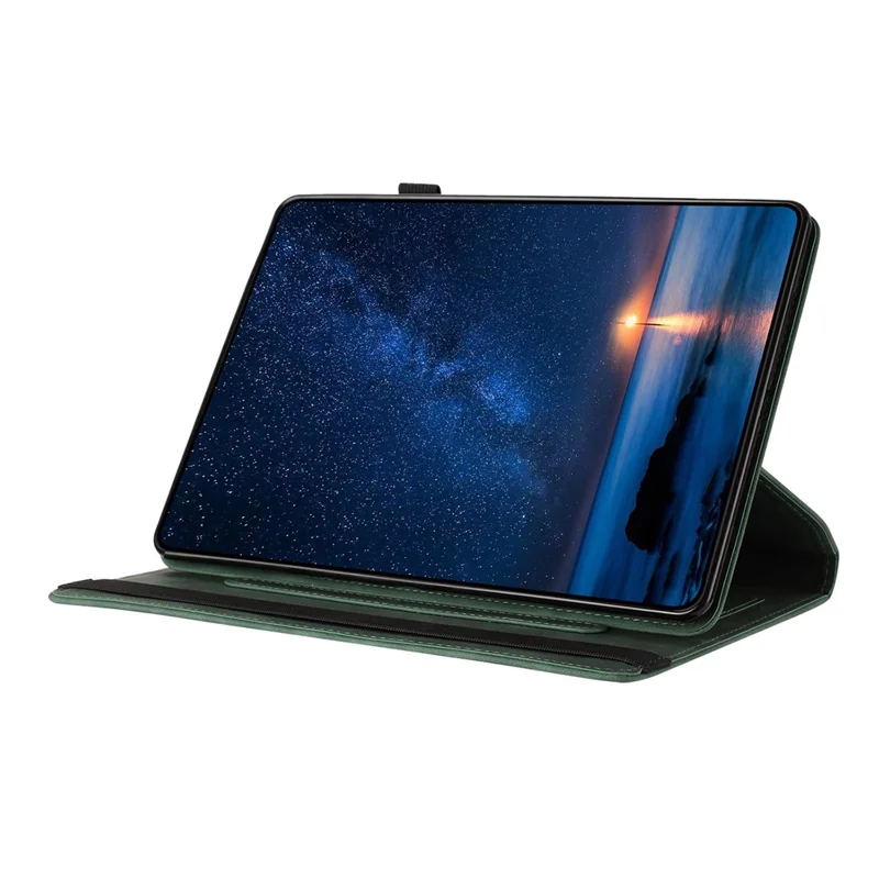 Tablet Case For Samsung Galaxy Tab S10+ / S9+ / S9 FE+ Rotating Stand Solid Color PU Leather Cover - Green