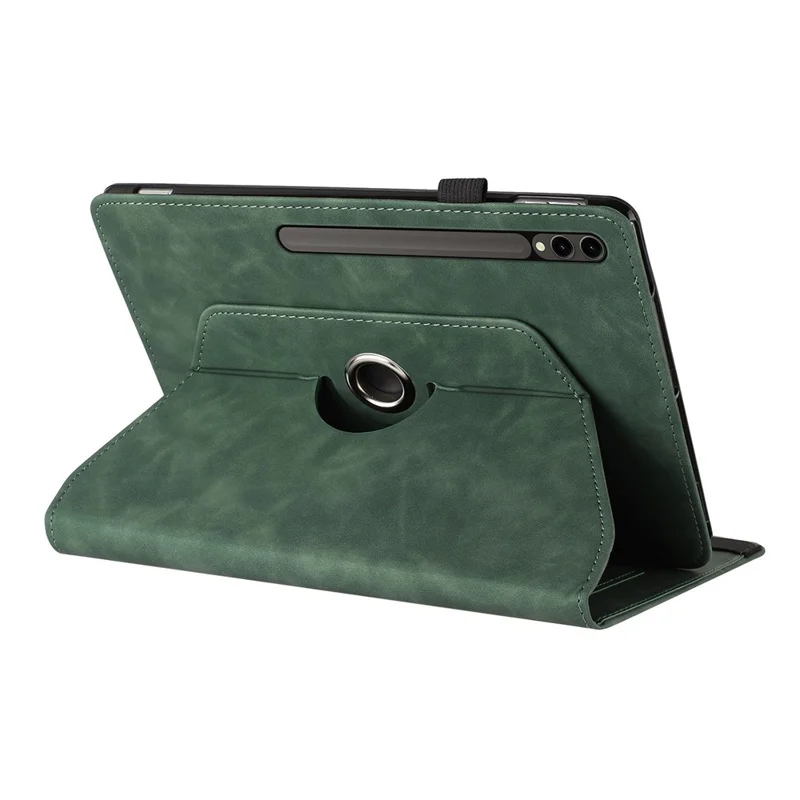Tablet Case For Samsung Galaxy Tab S10+ / S9+ / S9 FE+ Rotating Stand Solid Color PU Leather Cover - Green