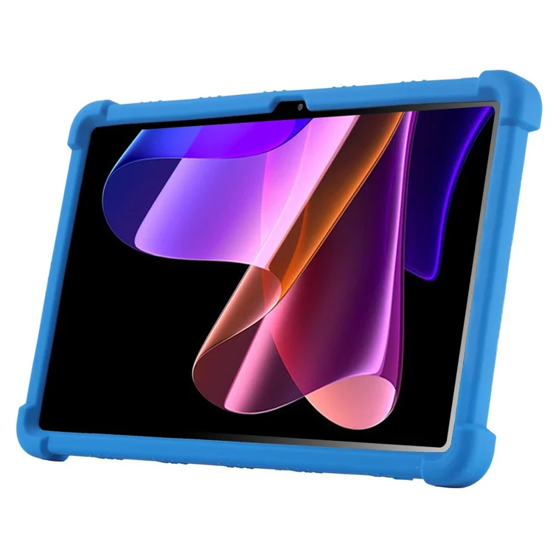 Pour Blackview Mega 2 Étui avec Support Réglable Housse de Protection en Silicone pour Tablette - Bleu Foncé