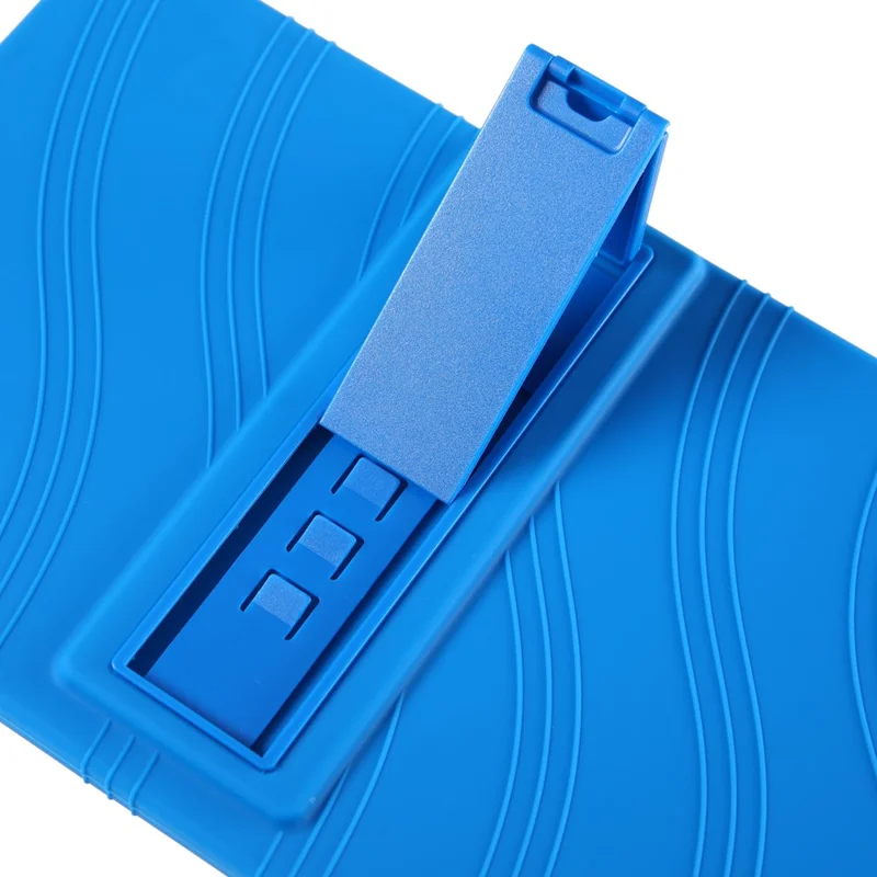 Pour Blackview Mega 2 Étui avec Support Réglable Housse de Protection en Silicone pour Tablette - Bleu Foncé