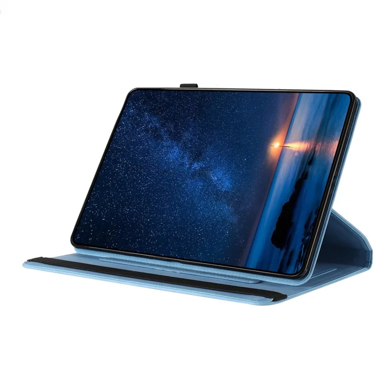 Tablet Case For iPad Air 11 (2025)  /  (2024)  /  Air (2022)  /  (2020) Rotating Stand Solid Color PU Leather Cover - Sky Blue