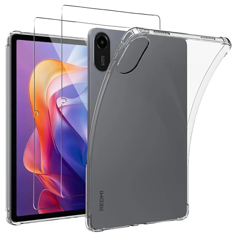 Per Xiaomi Redmi Pad 2 Custodia Tablet Copertura TPU + 2Pz Pellicola Protettiva in Vetro Temperato
