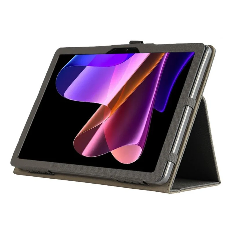 For Blackview Mega 2 Tablet Case Skin-touch PU Leather Cover with Folding Stand - Black