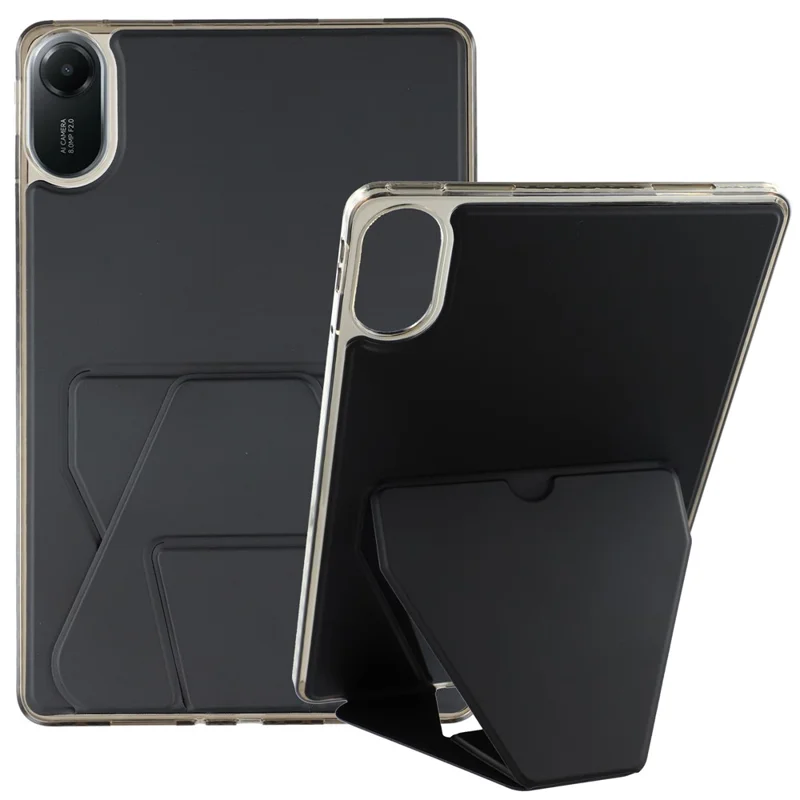 For Xiaomi Redmi Pad 2 11 Case TPU PU Leather Kickstand Tablet Cover - Black