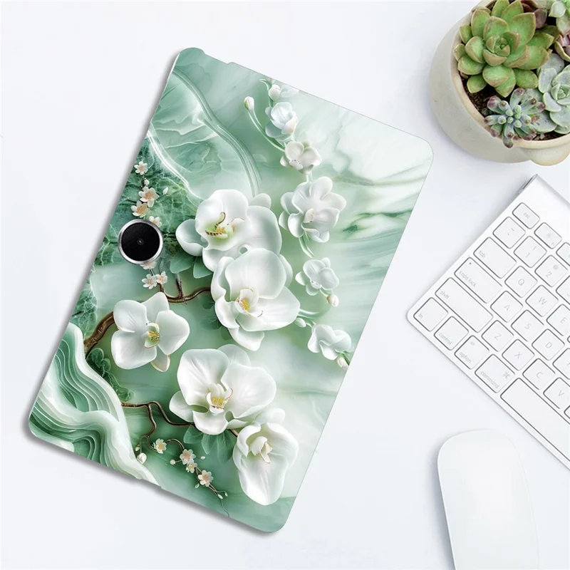For OnePlus Pad Lite  /  Oppo Pad SE Case Pattern Printing Slim Soft TPU Tablet Cover - Jade Flower