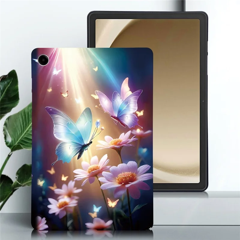 Funda para Samsung Galaxy Tab A11+ con impresión de patrones, funda de TPU suave y delgada para tableta - Mariposa floral