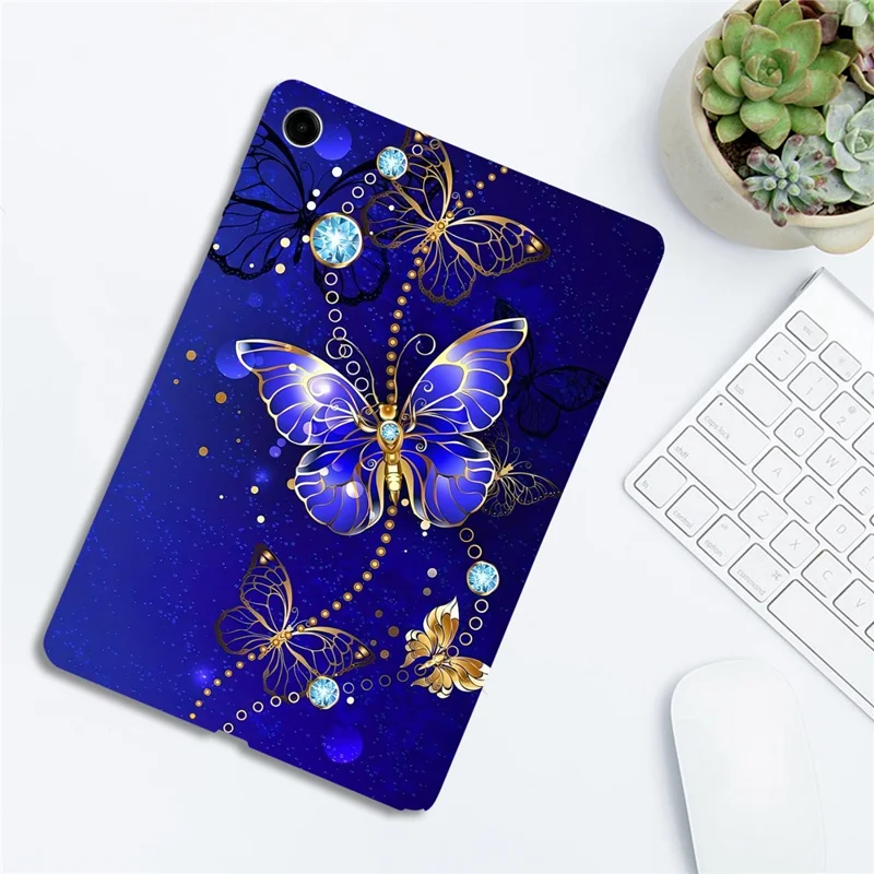 For Samsung Galaxy Tab A11+ TPU Case Pattern Printing Slim Tablet Protective Cover - Blue Butterfly