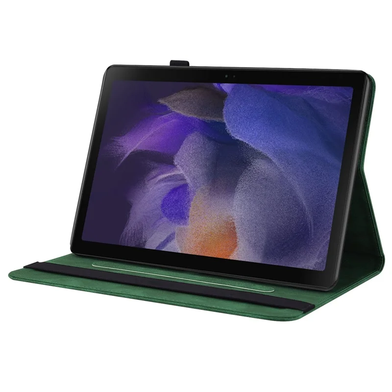 Per Samsung Galaxy Tab A11 Case Farfalla Fiore Impronta Custodia in Pelle PU con Slot per Schede - Verde